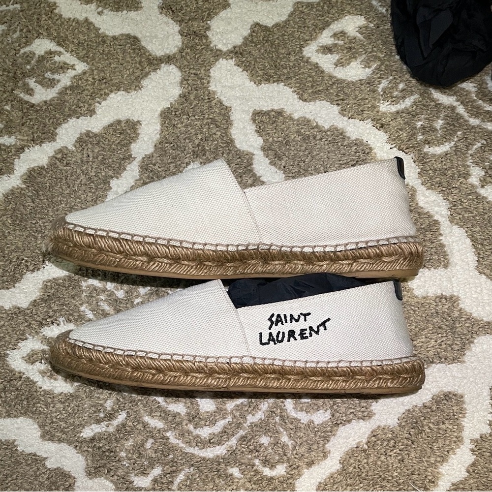 Saint Laurent Black and Cream Espadrilles - Picture 15 of 17